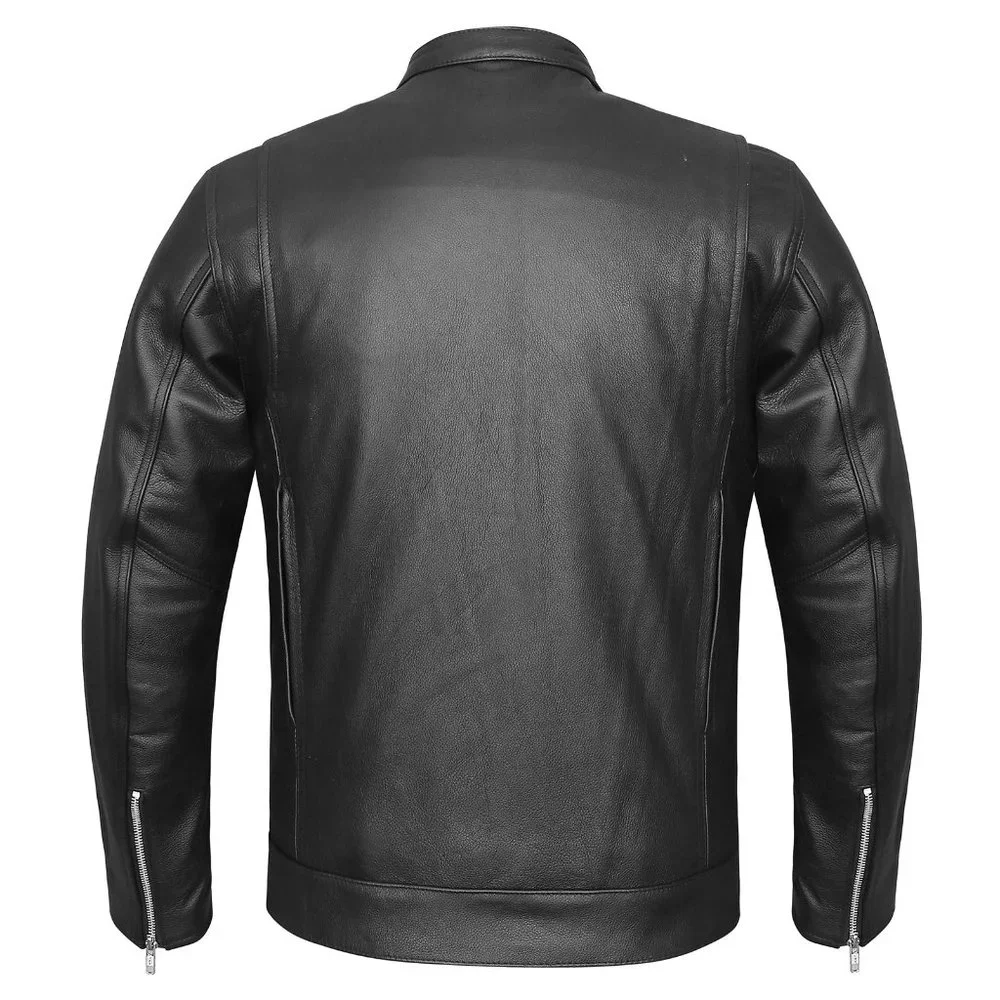 Men's Top Performer Motorcycle Leather Jacket with Double Conceal Carry Pockets - Picture 5 of 8